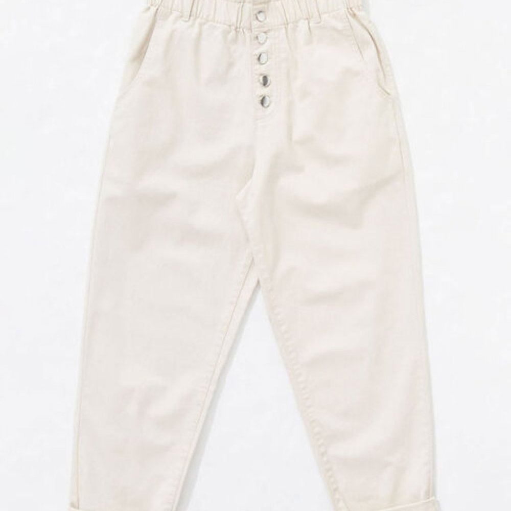 Paper Bag Ankle Pants 100% Cotton Size Junior M
